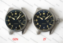 Genuine vs. Replica Comparison: ZF Factory IWC Pilot Series Titanium Casing Big Pilot IW501004 vs. Authentic Version-Bokey Time