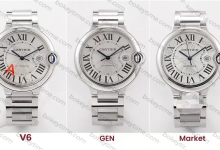 Genuine vs. Fake Comparison: V6 Factory Men's 42mm Large-Size Ballon Bleu V8 Version vs. Authentic Model and Market Versions-Bokey Time