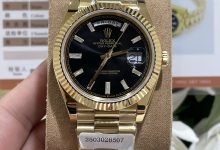 18K Gold-Plated Custom Day-Date “Black Ice Sugar” Edition 40mm with Cal.2836 Movement-Bokey Time
