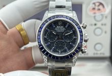PPM Custom Daytona 126599TSA – Black Obsidian Dial with Lab-Grown Sapphire Blue & Moissanite Elements-Bokey Time