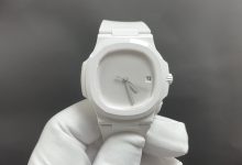White Ceramic Nautilus Style Minimalist “Invisible Dial” Watch 41mm Cal.324 Movement-Bokey Time