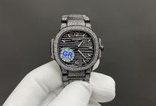 GR Factory Nautilus 7118 Full Pave Diamond Ladies Watch Snowflake Setting Edition-Bokey Time