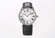 Cartier Ronde de Cartier London Series Couple Watch Set Elegant Classic Design with Roman Numerals and Matching Pair Sizes-Bokey Time