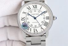 Cartier Ronde de Cartier Watch Elegant Classic Round Case Design with Automatic Movement and Refined Blue Steel Hands-Bokey Time