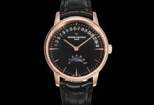 Vacheron Constantin Traditionnelle Style Moon Phase Watch 42.5mm – Rose Gold Case, Leather Strap, Automatic Movement, Moon Phase & Retrograde Date-Bokey Time