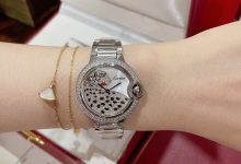 Cartier Ballon Bleu Leopard Dial Watch – Stainless Steel Diamond Bracelet Edition-Bokey Time