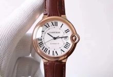 Cartier Ballon Bleu Rose Gold Leather Strap Watch – 42mm Automatic Edition-Bokey Time