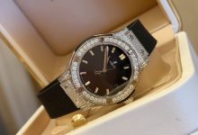 Hublot Classic Fusion 33mm Ladies Quartz Watch Swiss Ronda Movement Polished Steel Case Crocodile Leather Strap Luxury Minimalist Edition-Bokey Time
