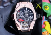 Hublot MP Series Double Axis Tourbillon Luxury Skeleton Watch 45mm Zircon Set Metal Case Red Aluminum Structure Automatic Mechanical Edition-Bokey Time
